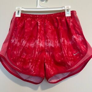Nike red tie dye shorts